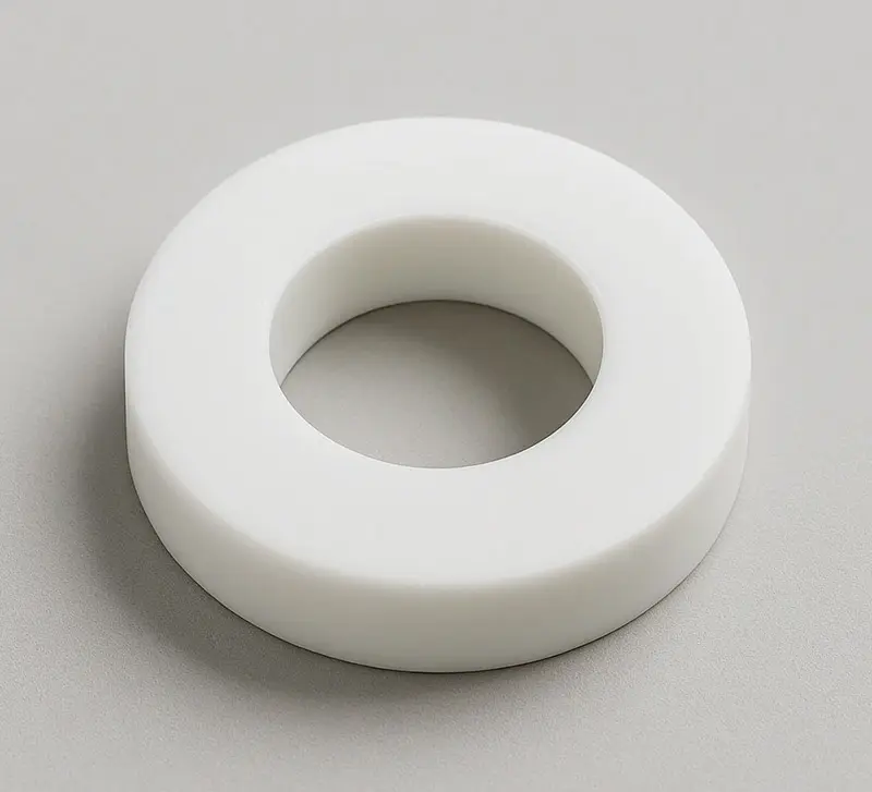 CNC turned PTFE Teflon washer and seal components for chemical resistant and high-temperature industrial applications