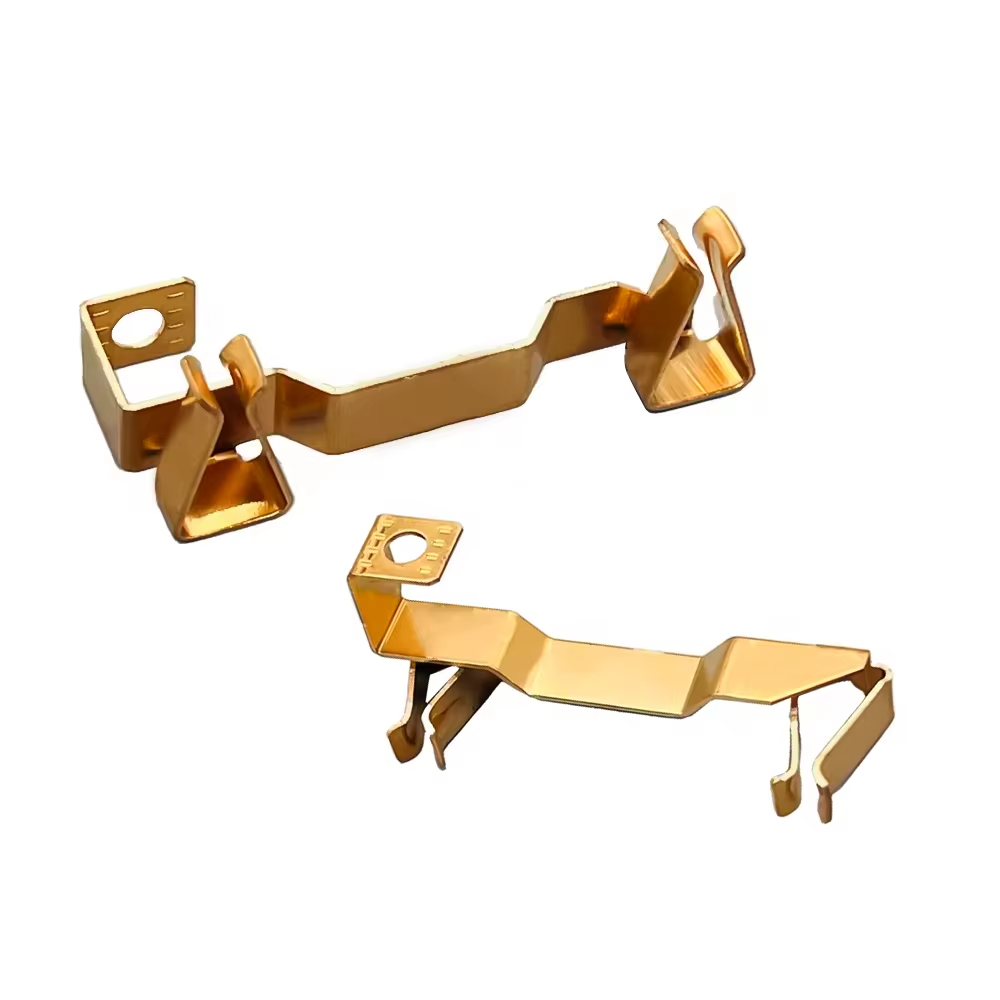 Precision stamped beryllium copper electrical contacts with gold plating for high reliability connections