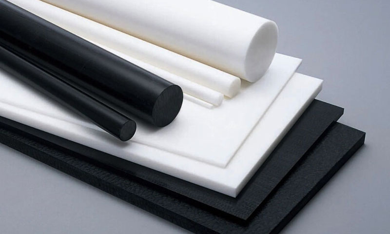 Industrial POM Delrin and PTFE plastic sheets and rods for precision CNC milling cutting and custom component fabrication